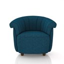 Ver imagem 2 de Poltrona Decorativa Latvia 86cm Pés de Madeira Linho Azul G45 - Gran Belo