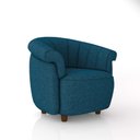 Ver imagem 4 de Poltrona Decorativa Latvia 86cm Pés de Madeira Linho Azul G45 - Gran Belo
