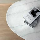 Ver imagem 3 de Mesa de Centro Berlim Orgânico Mármore Espirito Santo MDF 80cm Branco Modelar Art Moveis