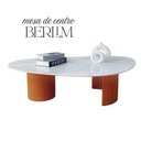Ver imagem 2 de Mesa de Centro Berlim Orgânico Mármore Espirito Santo MDF 80cm Branco Modelar Art Moveis