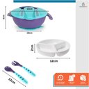 Ver imagem 2 de Kit Refeição Infantil Criança Bebê 3 Peças C/ Talher Ventosa Azul