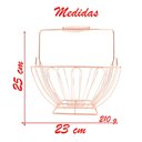 Ver imagem 3 de Cesto Multiuso Porta Frutas Aço Inox Rosé Quadrado Fruteira com Alça 23cm