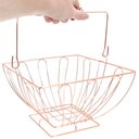 Ver imagem 2 de Cesto Multiuso Porta Frutas Aço Inox Rosé Quadrado Fruteira com Alça 23cm