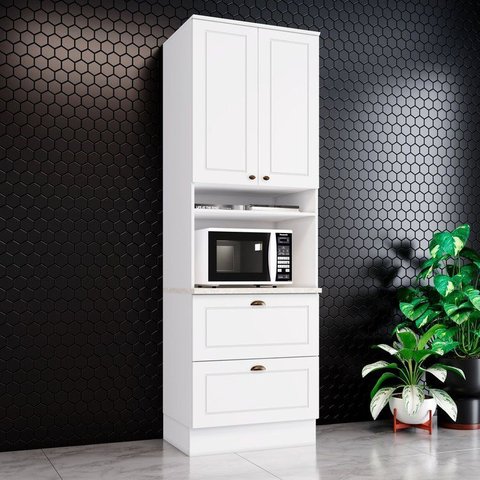 Torre Quente 01 Forno com 2 Gavetas 100% MDF Americana Branco