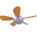 Ver imagem 1 de Ventilador Lampada Helice Madeira E27 Controle Remoto 2 em 1 Sol Verao Calor Iluminaçao Vento Ajusta