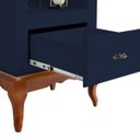 Ver imagem 3 de Estante Torre 03 Prateleiras 1 Gaveta Pés Luiz Xv 60101 - Azul Petróleo/imbuia Glazer
