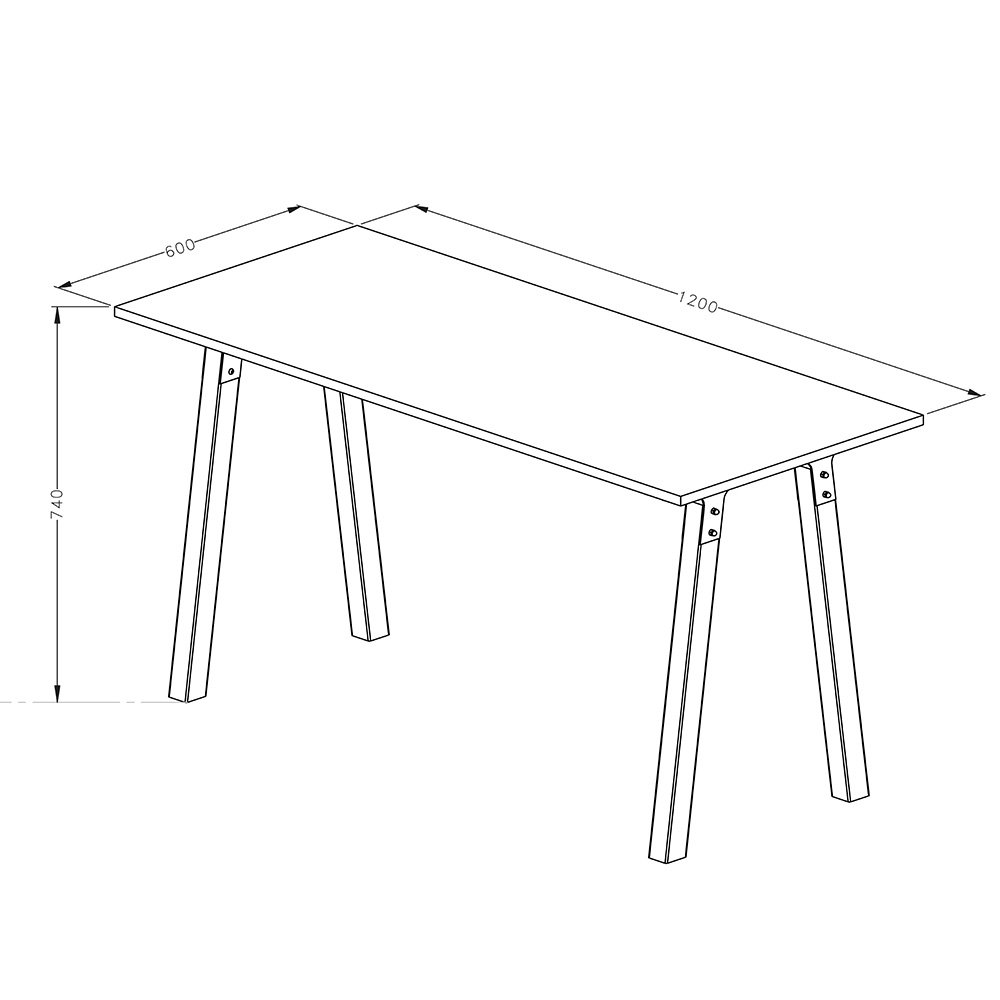 Mesa para Escritório Marelli Skill Preta 120x60cm - 3