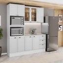 Ver imagem 1 de Cozinha Milla Velvet 9 Portas 3 Gavetas MDF 190cm Branca Carraro