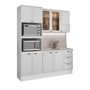 Ver imagem 4 de Cozinha Milla Velvet 9 Portas 3 Gavetas MDF 190cm Branca Carraro