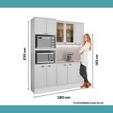 Ver imagem 3 de Cozinha Milla Velvet 9 Portas 3 Gavetas MDF 190cm Branca Carraro