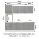 Ver imagem 4 de Armário de Cozinha Completa 240cm Branco/Cinza Lux Madesa 03