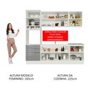 Ver imagem 6 de Armário de Cozinha Completa 240cm Branco/Cinza Lux Madesa 03