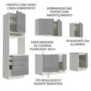 Ver imagem 5 de Armário de Cozinha Completa 240cm Branco/Cinza Lux Madesa 03