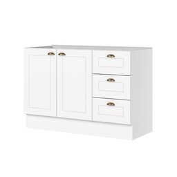 Balcão Pia 03 Gavetas 02 Portas 120cm 100% MDF Americana Branco - 3 Balcão Pia 03 Gavetas 02 Portas 120cm 100% MDF Americana Branco - 3