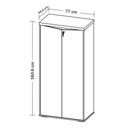 Armário para Escritório 2 Portas Nogal/preto - Artany Móveis - 4