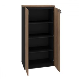 Armário para Escritório 2 Portas Nogal/preto - Artany Móveis - 3