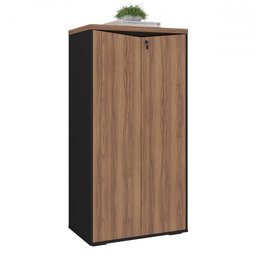 Armário para Escritório 2 Portas Nogal/preto - Artany Móveis - 1