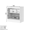 Ver imagem 4 de Balcão 02 Portas 80cm 100% MDF Americana Branco