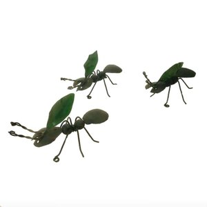 Trio Formigas de Ferro 18 Cm Artesanal Decoração Casa