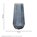 Ver imagem 2 de Vaso Decorativo de Vidro Fumê 25x8x8cm Enfeite Sala Mesa Estante Aparador Flores