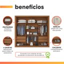 Ver imagem 5 de Guarda Roupas Casal Ripado com Espelho 2 Portas de Correr 4 Gavetas Trianon Madeirado/areia Zanzini