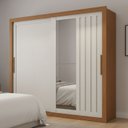 Ver imagem 2 de Guarda Roupas Casal Ripado com Espelho 2 Portas de Correr 4 Gavetas Trianon Madeirado/areia Zanzini