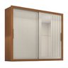 Guarda Roupas Casal Ripado com Espelho 2 Portas de Correr 4 Gavetas Trianon Madeirado/areia Zanzini - 1