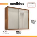 Ver imagem 3 de Guarda Roupas Casal Ripado com Espelho 2 Portas de Correr 4 Gavetas Trianon Madeirado/areia Zanzini