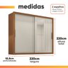 Guarda Roupas Casal Ripado com Espelho 2 Portas de Correr 4 Gavetas Trianon Madeirado/areia Zanzini - 3