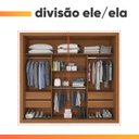 Ver imagem 6 de Guarda Roupas Casal Ripado com Espelho 2 Portas de Correr 4 Gavetas Trianon Madeirado/areia Zanzini