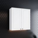 Ver imagem 1 de Armário Aéreo 02 Portas 80cm 100% MDF Branco Americana