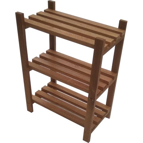 Estante Modular 3 Prateleiras Madeira Maciça 65x50x29 Cm Pintada Neonx Osmocolor Castanheira Semi Tr