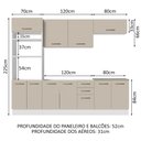 Ver imagem 4 de Armário de Cozinha Completa 270cm Branco/crema Agata Madesa 01