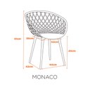 Ver imagem 3 de Kit com 2 Cadeiras Monaco Polipropileno e Base de Aço com Acabamento Idêntico a Madeira - Nude