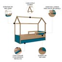 Ver imagem 5 de Cama Infantil Casinha com Auxiliar Infix C06 Aveiro/azul - Mpozenato