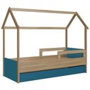 Ver imagem 1 de Cama Infantil Casinha com Auxiliar Infix C06 Aveiro/azul - Mpozenato
