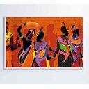 Ver imagem 1 de Quadro Mulheres Africanas em Vestidos Coloridos Decor&quadros Art015 60x40 Cm Tecido Canvas