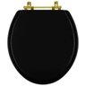 Tampa de Vaso Poliéster Flamingo Preto para Bacia Incepa com Ferragem Dourada - 1