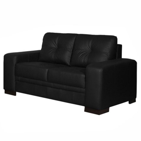 Sofá 2 Lugares 170cm Milano Couro Preto Fosco Gran Belo