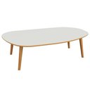 Ver imagem 1 de Mesa de Centro para Sala de Estar Orgânica 90cm Cindy D03 Off White Freijó - Lyam Decor