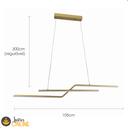 Ver mais imagens de Luminária Pendente 105cm 22w 3000k Preto 1760lm Ip20 Lumier Colorado