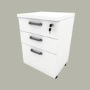 Ver imagem 2 de Gaveteiro 3 Gavetas e Trava com Rodízios e Puxadores