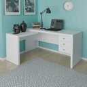 Ver imagem 2 de Mesa para Home Office com 03 Gavetas Branco - Tecno Mobili