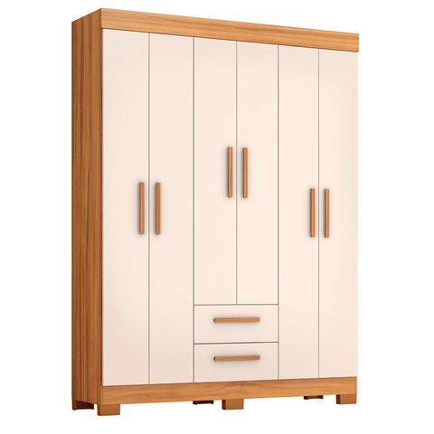 Guarda-roupa Nt 6015 Freijo com Off White - Notavel