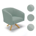 Ver imagem 2 de Poltrona Decorativa Stella Base de Madeira Giratória Ma30 Veludo Cotelê Menta D03 - D’Rossi