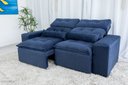 Ver imagem 3 de Sofá Retrátil e Reclinável 2,00m em Tecido Suede Azul