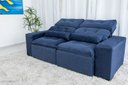 Ver imagem 2 de Sofá Retrátil e Reclinável 2,00m em Tecido Suede Azul