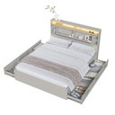 Ver imagem 2 de Cama de Casal Queen com 6 Gavetas Cabeceira com LED Genebra