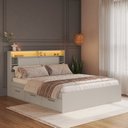 Ver imagem 1 de Cama de Casal Queen com 6 Gavetas Cabeceira com LED Genebra
