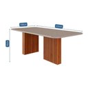 Ver imagem 3 de Mesa de Sala Jantar Ester com Tampo Vidro Reto 210x100cm Cinamomo Off White